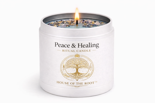 Peace & Healing Ritual Candle – Emotional Balance, Calm & Spiritual Restoration | House of the Root™